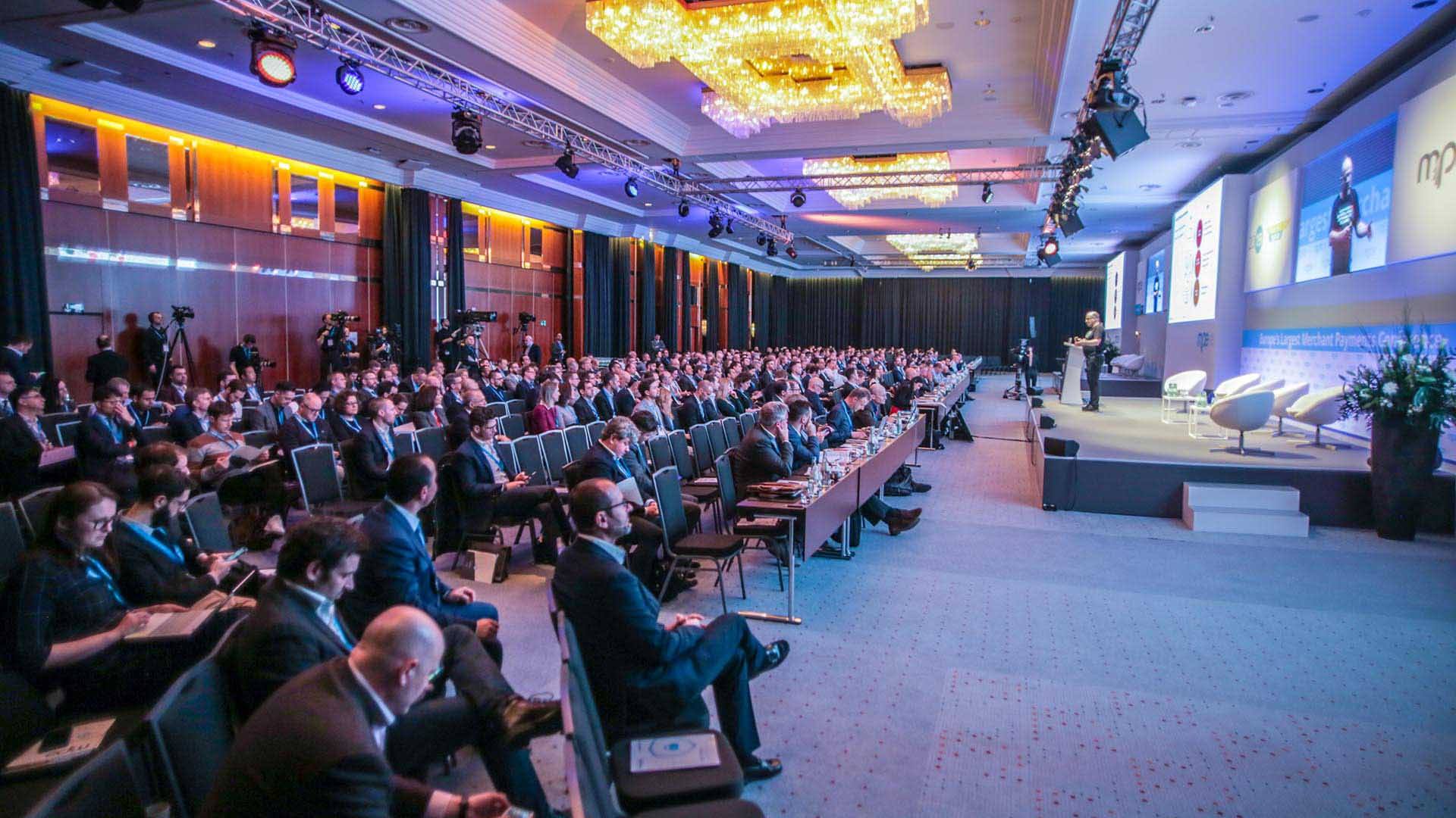 Conference keynote audience and stage